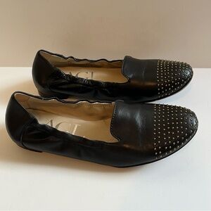 AGL Attilio Giusti Leombruni Flats Black Leather Studded Women's 37.5 US 7.5